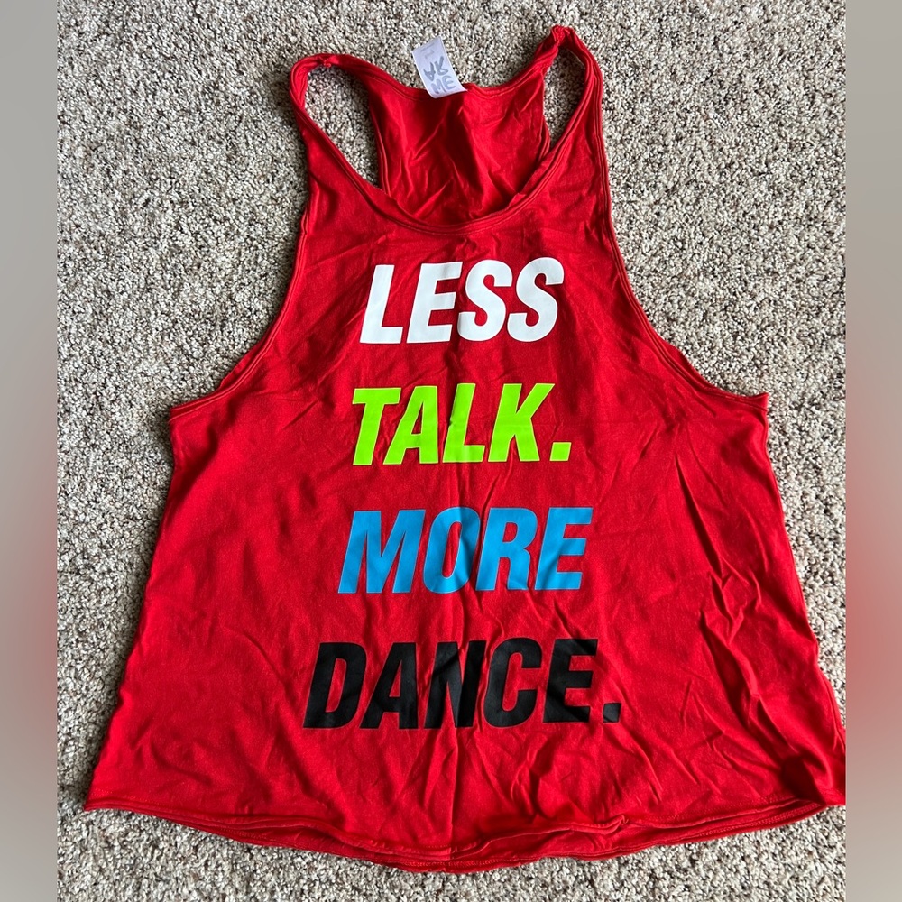 Zumba Fitness Red Women's Tank Top — "Less Talk. More Dance." Graphic